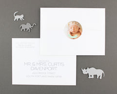 Baby Announcement Envelopes Front and Back with Sticker