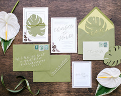 Tropical Leaves & Sea Glass Wedding