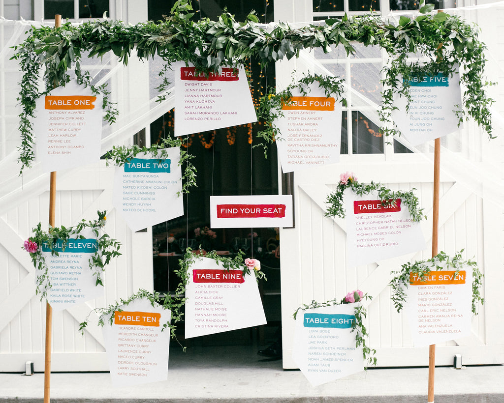 Fresh & Colorful Lombardi House Wedding Escort Signs