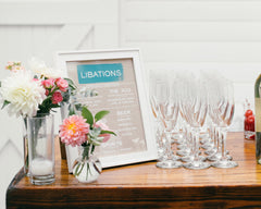 Fresh & Colorful Lombardi House Wedding Bar Menu