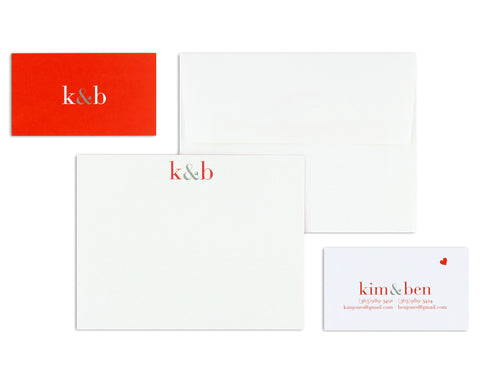 Classico Couple Monogram Notecard & Business Card Set