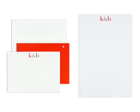 Classico Couple Monogram Notecard & Notepad Set