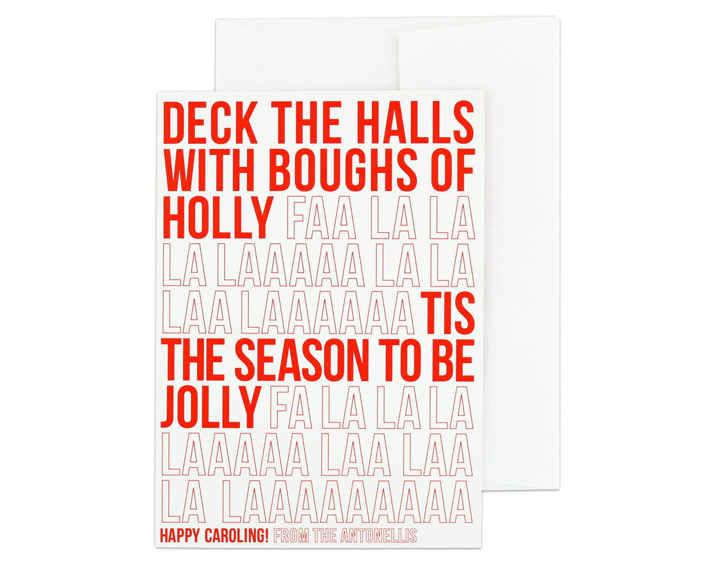Fa La La Holiday Card with Envelope