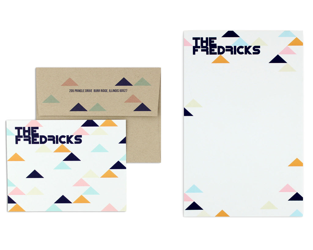Geometrica Personalized Notecard Back with Envelope and Notepad