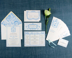 Marie Antoinette Wedding Invitation Suite Program Fan