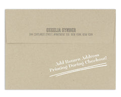 Petalo Invitation or Announcement Envelope Return Address Back Flap