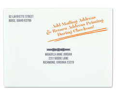 Regalo Holiday Card Envelope Return & Mailing Address Printing