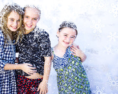 Snowflake Backdrop and Paper Snow Confetti