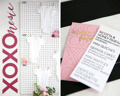 XOXO Baby Shower Baby Onesie Sign and Menu