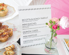 XOXO Baby Shower Menu